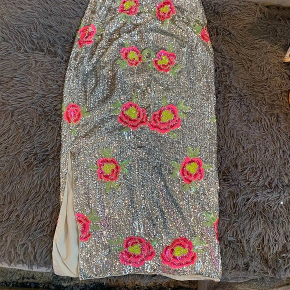 ASOS EDITION midi skirt in floral sequin